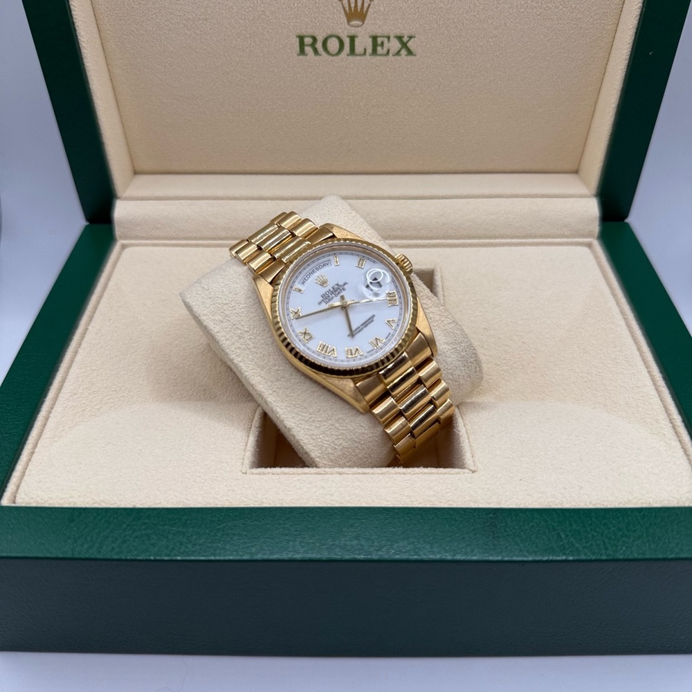 Rolex Day-Date 18238 White Roman Dial